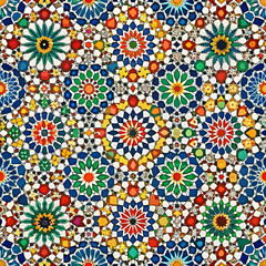 A vibrant mosaic pattern inspired by Moroccan