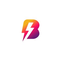 B bolt vector logo template design © AbrarKhanJahid