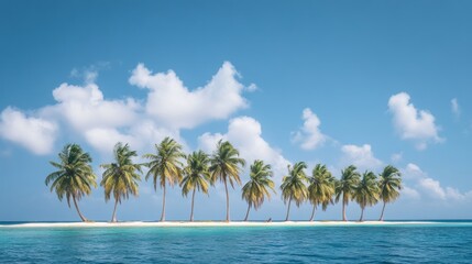 Obraz premium Paradise Found Tropical Island Escape with Palm Trees and Azure Waters