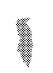 Map of Bahrain with a pattern of black circles like a chessboard