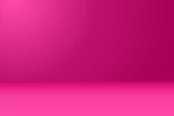 Fototapeta premium empty 3d studio room background in shocking pink gradient color,Smooth blur background like in a room with spot lights shining on the floor or on the stage,Vector illustration
