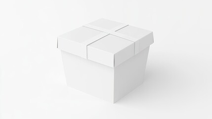 Simple take-away box isolated on a bright white background, showcasing eco-friendly packaging for food delivery or to-go meals.