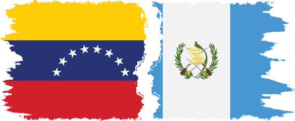 Guatemala and Venezuela grunge flags connection, vector