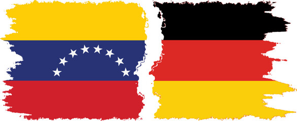 Germany and Venezuela grunge flags connection, vector
