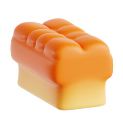 PNG 3D brioche icon isolated on a white background