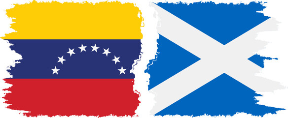 Scotland and Venezuela grunge flags connection, vector