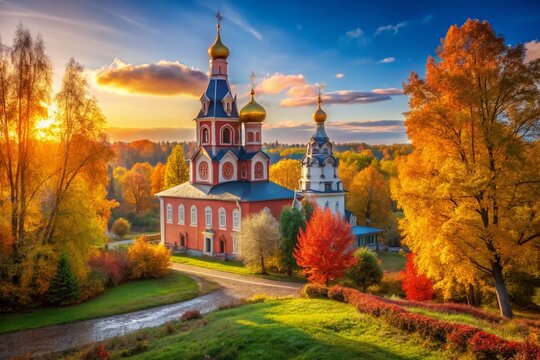 Autumn Serenity at the Church of Archangel Michael in Pushchino, Moscow Oblast