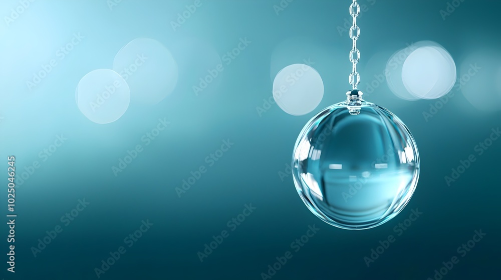 Poster ethereal crystal ball with soft glow and dreamlike reflections - enchanting floating sphere capturin