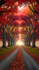 sunset in autumn season in forest
autumn in forest