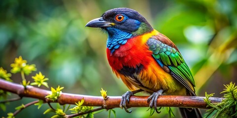Fototapeta premium Beautiful Bul Bul Bird Perched on a Branch in Natural Habitat, Showcasing Vibrant Colors and Charming Features