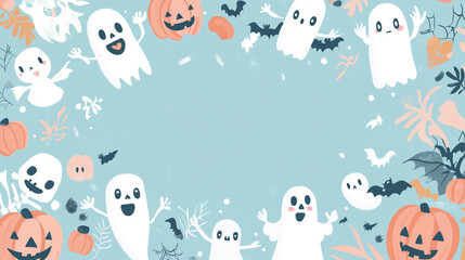 halloween background with pumpkin banner Halloween festival, super cute, strange and unique
