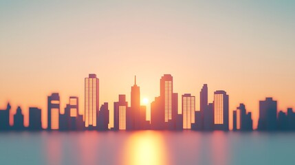 Futuristic Cityscape at Sunset