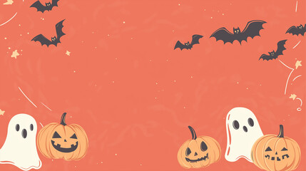 halloween background with pumpkin banner Halloween festival, super cute, strange and unique
