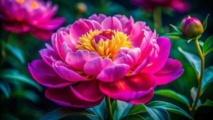 Obraz premium Beautiful Open Peony Flower Bloom with Soft Petals in Full Bloom Perfect for Nature and Floral Photography Projects