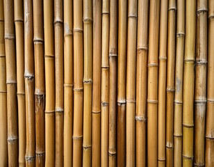Naklejka premium Bamboo fence as background, full screen