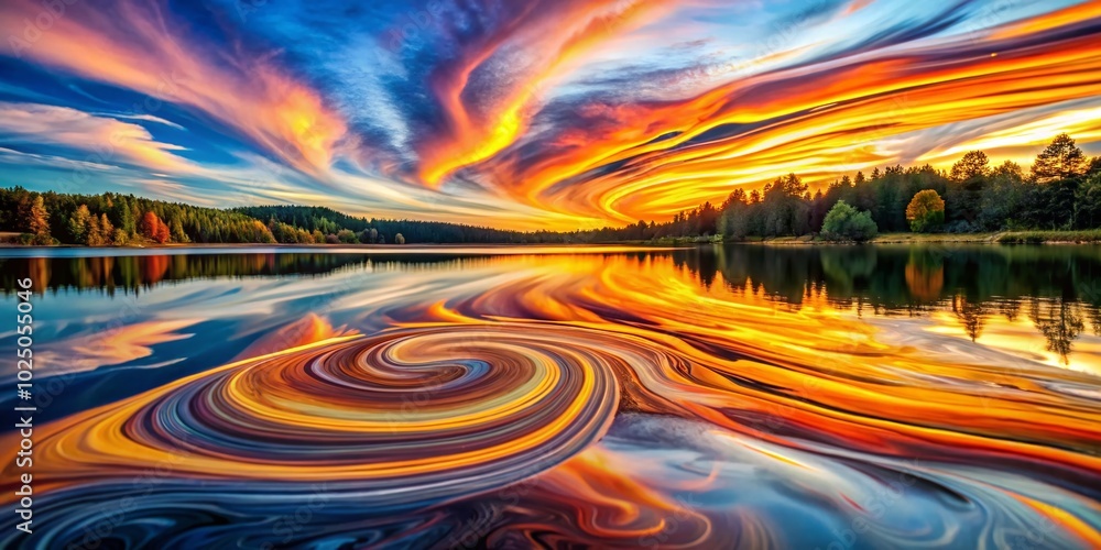 Aufkleber beautiful swirls on the water creating stunning patterns in nature's reflection for serene backgroun