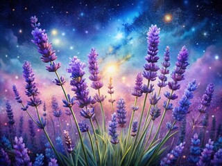 Obraz premium Beautiful Watercolor Lavender Flowers - Floral Art for Home Decor, Prints, and Stationery Design Inspiration