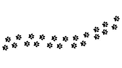 paw prints  isolated on transparent background, pet walk,dog and cat footprint,cute pet concept overlay design element © AIDIN