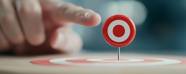 Strategic Goal Pin Close-Up - Symbolizing Ambition Clarity and Disciplined Execution for Success in Business and Life