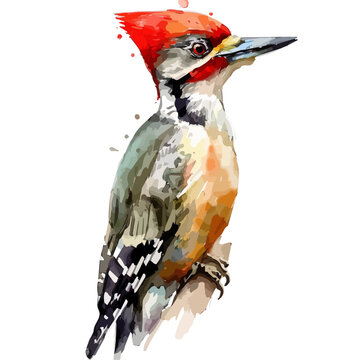 recommend clip art: Watercolor clipart of Woodpecker, isolated on a white background, and Woodpecker vector