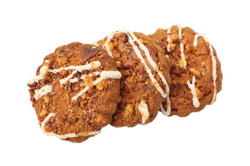 Chocolate chip cookies isolated on transparent background