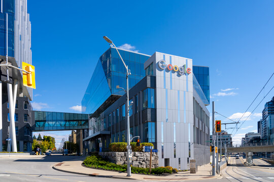 Kitchener-Waterloo, On, Canada - October 10, 2024: Google office building in Kitchener-Waterloo, Ontario, Canada. Google is an American technology company. 