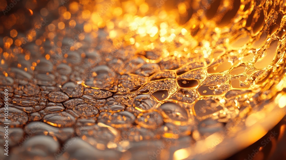 Poster a close-up of a glass slide under a microscope, showcasing the intricate textures and patterns of th