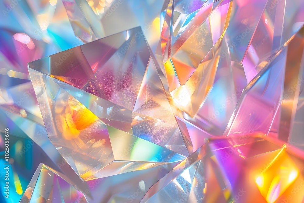 Aufkleber dazzling array of colorful crystals reflecting light