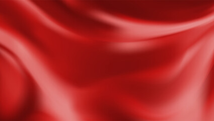 Red Satin Isolated on white Background. flutters in the wind. mesh tool wes used