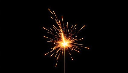 Fototapeta premium fiery particles sparks glowing black background
