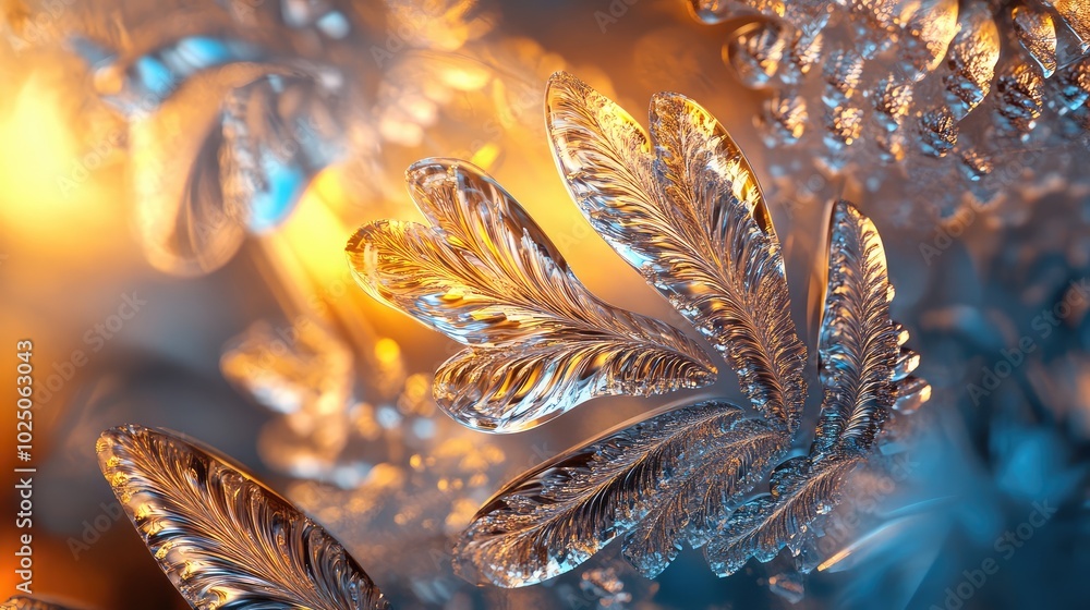 Poster a close-up of layered glass crystals, with each layer reflecting light differently, creating a depth