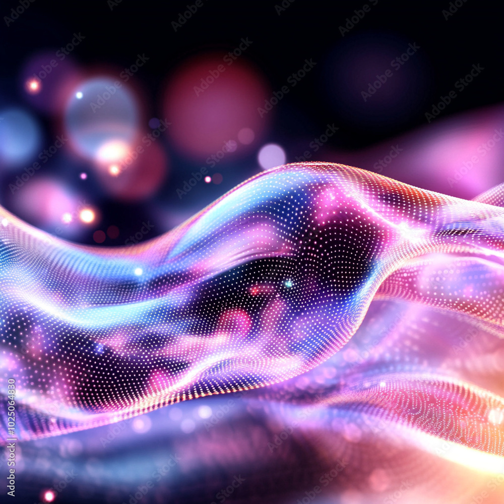 Poster a vibrant wave of colorful light and particles creates mesmerizing visual effect