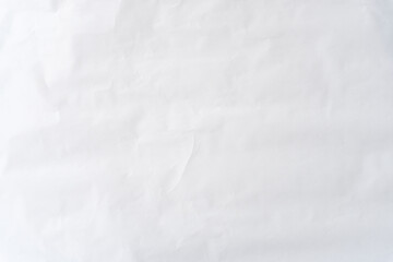 Top view and full frame of wrinkled or crumpled white stencil paper texture used for wrinkled or crumpled white paper background texture in decorative art work