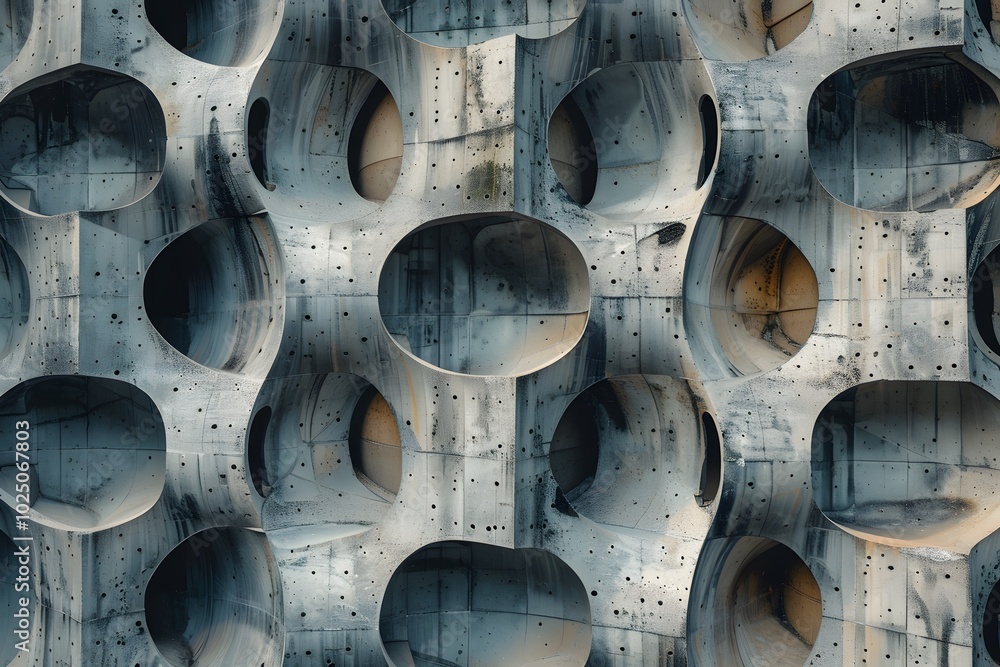 Poster intricate concrete design with hollow patterns