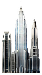 Naklejka premium PNG Office buildings complex architecture metropolis skyscraper.