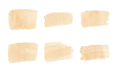 light pink brush stroke texture set, message box rectangle, isolated, paint and organic watercolor style