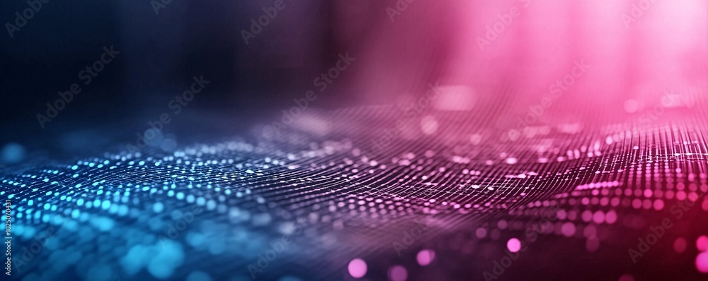 Poster holographic firewall grid with glitchy matrix encryption - futuristic cyber security interface for h