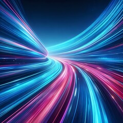 Dynamic Neon Light Trails in Motion