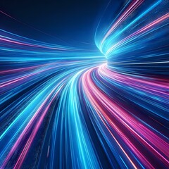 Dynamic Neon Light Trails in Motion