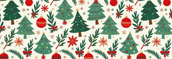 Seamless pattern of Christmas images	
