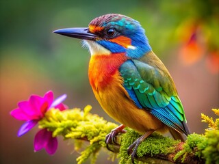 Obraz premium Captivating Minor Bird in Natural Habitat, Showcasing Vibrant Colors and Unique Features for Nature Lovers and
