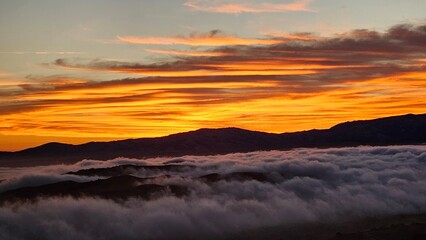 sunset in the mountains