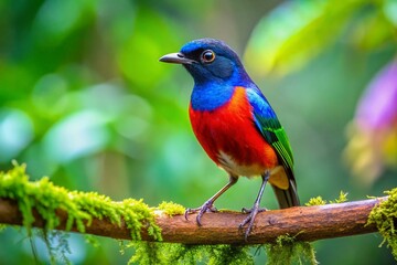 Captivating Spider Bird Perched on Branch in Lush Greenery, Showcasing Unique Features and Vibrant Colors in Nature's