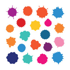 This captivating watercolor splatter stain set vector offers vibrant, artistic splashes perfect for creative designs, backgrounds, posters, and digital projects.