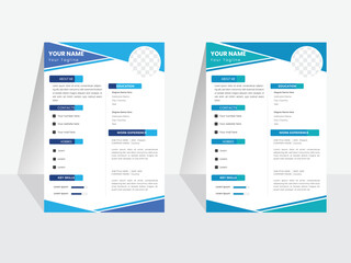 Clean Modern Resume, CV vector templet for Business Job Applications. Minimalist resume cv template, Resume design template, cv design, multipurpose resume design. 

