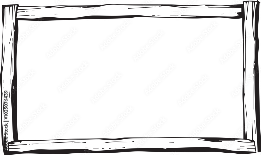 Poster a simple black and white sketch of a rectangular frame.