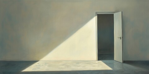 Obraz premium life transitions, door opening, inviting light, minimal detail