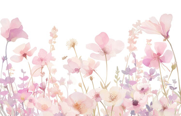 PNG Delicate watercolor floral illustration