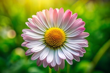 Obraz premium Close Up of a Beautiful Daisy Flower with Vibrant Petals and Green Background for Nature Photography and Floral