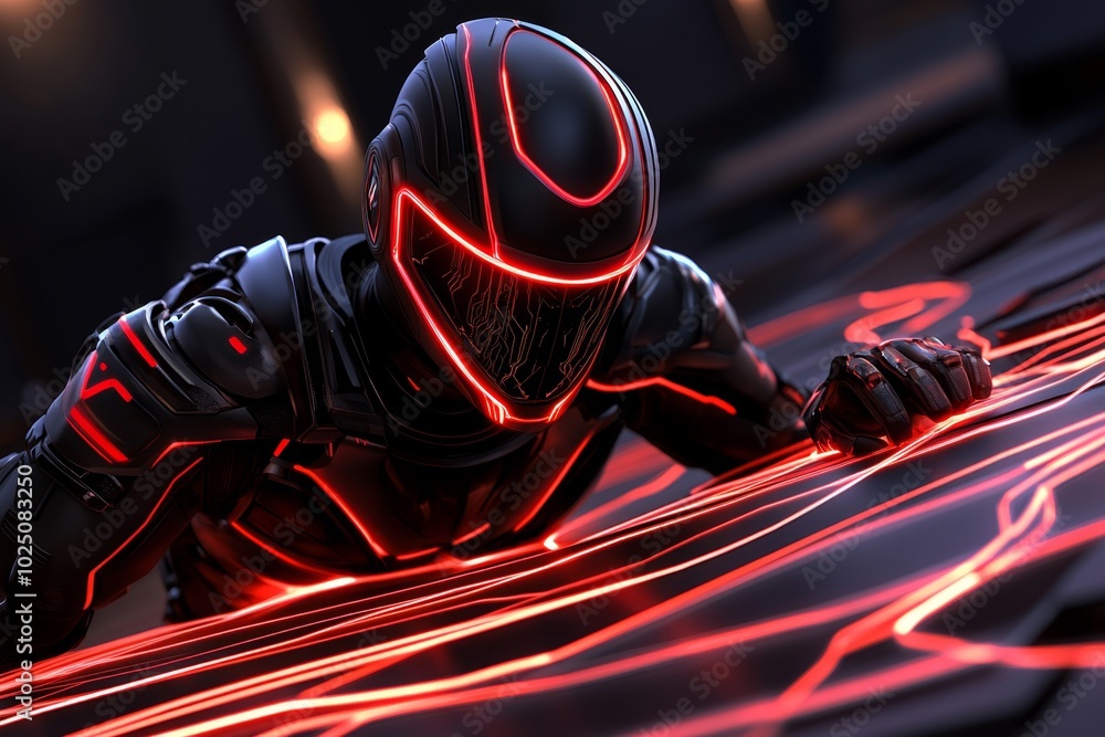 Poster Data stream visualizations in a futuristic environment where information flows as 3D holographic lines, with cyber warriors navigating these streams to protect critical networks